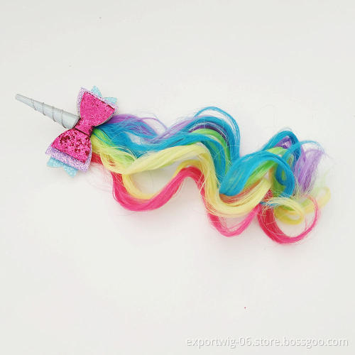 Decorative Hair Clip Unicorn Horn Girls Clip Hair Extensions For Kids Hair Accessories